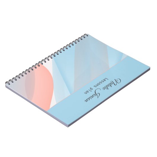 Koraal marineblauw minimale naam Spiral Photo Noti Notitieboek (Linkerzijde)