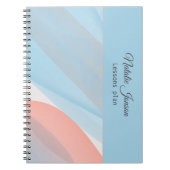 Koraal marineblauw minimale naam Spiral Photo Noti Notitieboek (Voorkant)