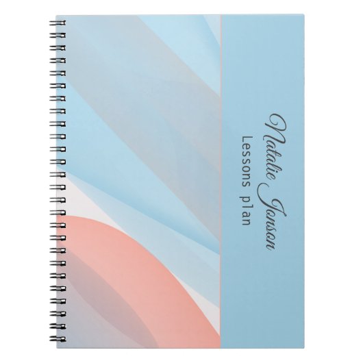 Koraal marineblauw minimale naam Spiral Photo Noti Notitieboek (Voorkant)