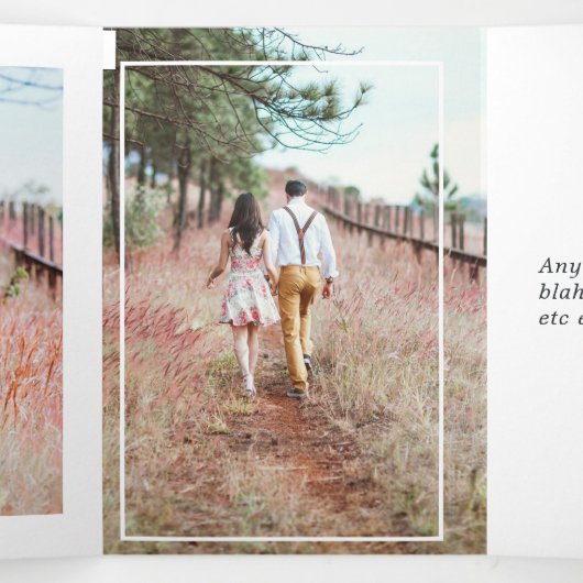 Koraal, marineslag en zilver drieluik uitnodiging (Binnenkant midden)