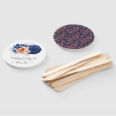 Koraal, marineslag en zilver handwaaier (Niet-gemonteerd)