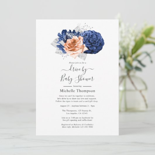 Koraal, marineslag en zilver kaart (Staand voorkant)