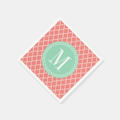 Koraal Marokkaanse Tegels rooster gepersonaliseerd Servetten (Hoek)