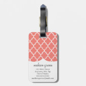 Koraal Marokkaanse tegels — Speciaal gepersonalise Bagagelabel (Achterkant verticaal)