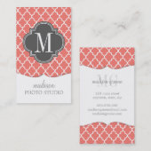 Koraal Marokkaanse tegels — Speciaal gepersonalise Visitekaartje (Voorkant / Achterkant)