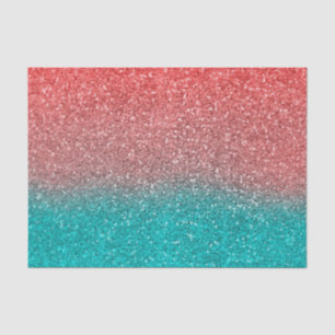 Koraal Meloen Oranje Turkoois Aqua Groen Glitteren Tissuepapier