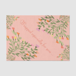 Koraal met kunstzinnige bloemen tissuepapier