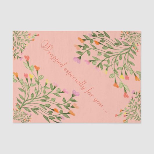 Koraal met kunstzinnige bloemen tissuepapier (Voorkant)