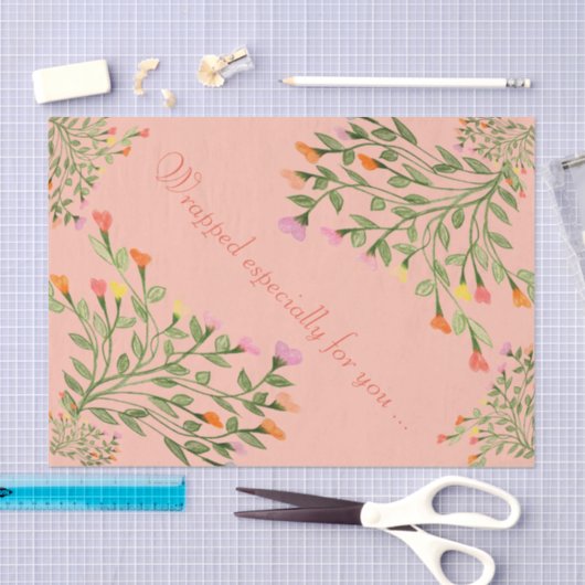 Koraal met kunstzinnige bloemen tissuepapier (Craft)