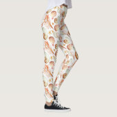 Koraal met schelpen en krabbetpatroon leggings (Rechts)