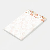 Koraal met schelpen en krabbetpatroon post-it® notes (Schuin)