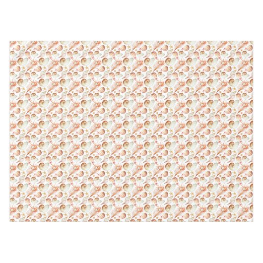 Koraal met schelpen en krabbetpatroon tafelkleed (Voorkant (Horizontaal))