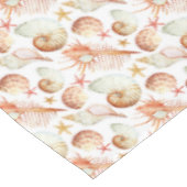 Koraal met schelpen en krabbetpatroon tafelkleed (Gekanteld)