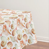 Koraal met schelpen en krabbetpatroon tafelkleed (Voorbeeld)