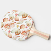 Koraal met schelpen en krabbetpatroon tafeltennisbatje (Zijkant)
