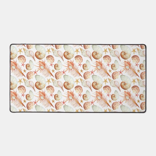 Koraal met schelpen & krabben patroon bureaumat (Voorkant)