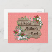 Koraal met witte Stippen | Moederdag bloemen Feestdagenkaart (Voorkant / Achterkant)