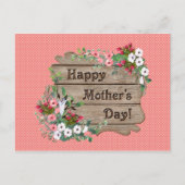 Koraal met witte Stippen | Moederdag bloemen Feestdagenkaart (Voorkant)