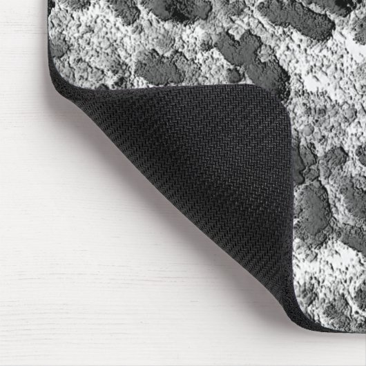 Koraal met zwart en wit rond kussen muismat (Hoek)