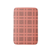 Koraal met zwart geometrisch patroon badmat (Voorkant Verticaal)