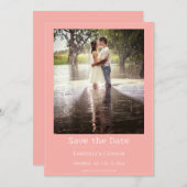 Koraal Minimalistische Moderne Foto  Save The Date (Voorkant / Achterkant)