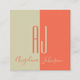 Koraal minimalistische moderne twee-tonige giganti vierkante visitekaartje