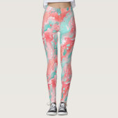 Koraal Mint Acryl Leggings (Voorkant)