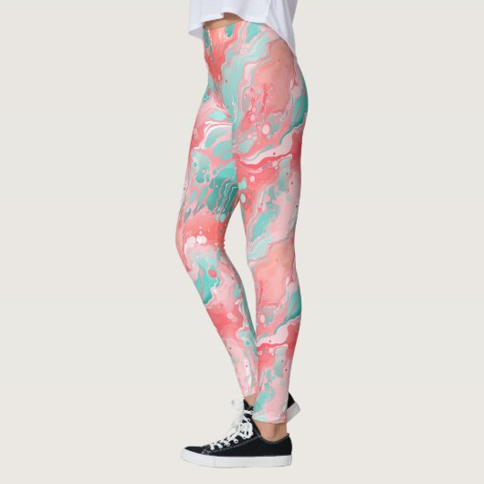 Koraal Mint Acryl Leggings (Links)