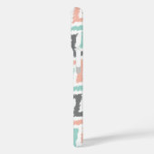 Koraal Mint Linen Diagonaal Zigzag Ikat Patroon Case-Mate iPhone Case (Achterkant / Links)