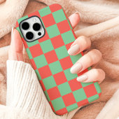 Koraal Mint Schaakbord Case-Mate iPhone Case
