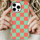 Koraal Mint Schaakbord Case-Mate iPhone Case