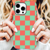 Koraal Mint Schaakbord Case-Mate iPhone Case