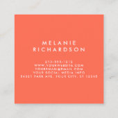Koraal Modern Minimal Professional Vierkante Visitekaartje (Achterkant)