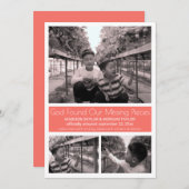 Koraal Modern Minimalistisch Adoptie van een Kind  Aankondiging (Voorkant / Achterkant)