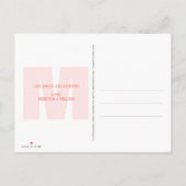 Koraal modern monogram Eenvoudig 3 Foto collage Aankondigingskaart (Achterkant)