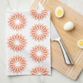 Koraal Modern Sunbursts Theedoek (Quarter Fold)