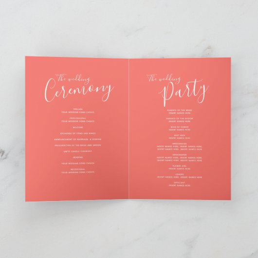 Koraal moderne cascading kunst bruiloft programma' programma (Binnen)