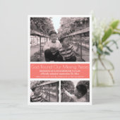 Koraal Moderne Minimalistische Kinderadoptie 3 Fot Aankondiging (Staand voorkant)