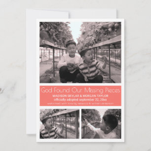 Koraal Moderne Minimalistische Kinderadoptie 3 Fot Aankondiging