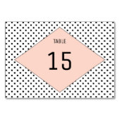 Koraal Moderne Polka Dots Table Kaart (Achterkant)