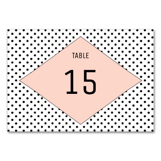 Koraal Moderne Polka Dots Table Kaart (Voorkant)
