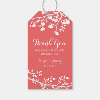Koraal Moderne Vloerbruiloft Dank jullie Labels Cadeaulabel