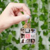 Koraal Monogram 8 Fotocollage Sleutelhanger (Hand)