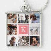Koraal Monogram 8 Fotocollage Sleutelhanger (Voorkant)