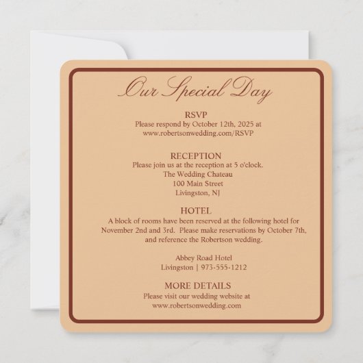 Koraal Moonflower Bloemen Bruiloft Uitnodiging (Achterkant)