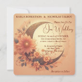 Koraal Moonflower Bloemen Bruiloft Uitnodiging (Voorkant)