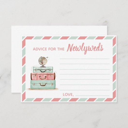 Koraal munt advies voor de pasgetrouwden reizen th informatiekaartje (Voorkant / Achterkant)