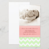 Koraal Munt Dank u Baby shower Fotokaarten Bedankkaart (Voorkant / Achterkant)