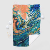 Koraal N Blue Southwestern Abstract Golfhanddoek (Insitu)