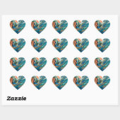 Koraal N Blue Southwestern Abstract Hart Sticker (Vel)